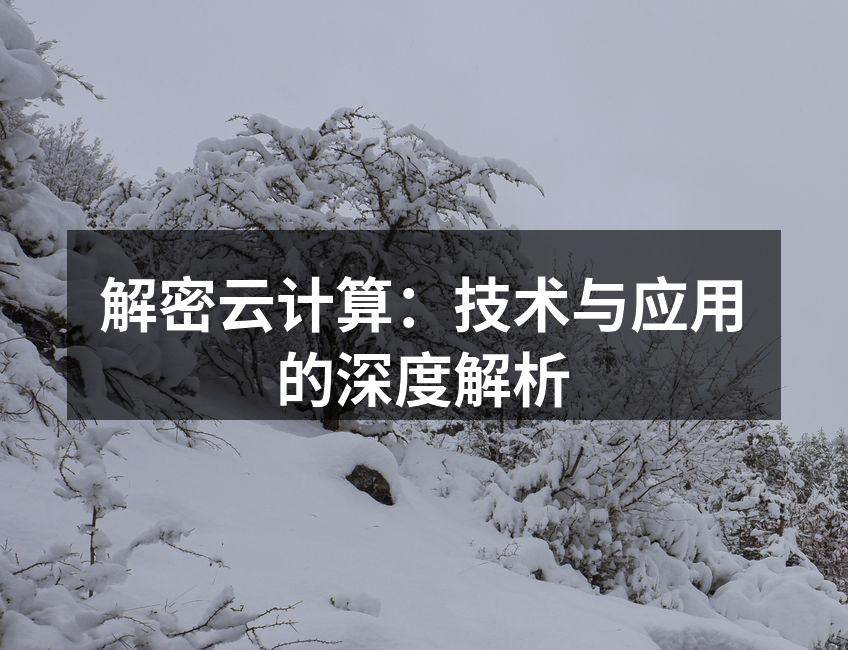 解密云计算：技术与应用的深度解析